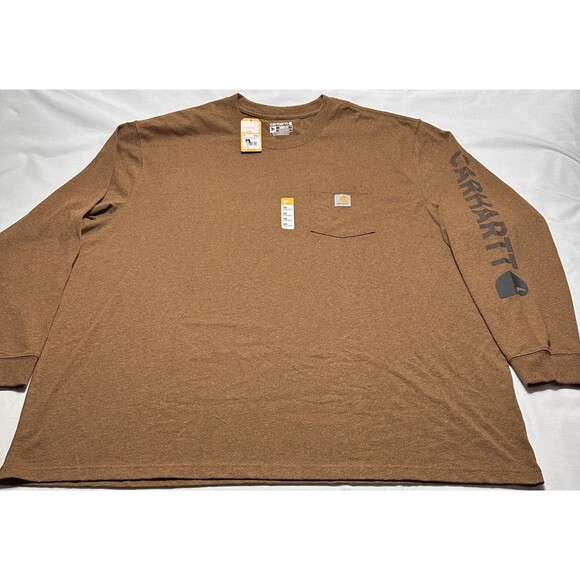 Carhartt Loose Fit Heavyweight Long Sleeve Pocket Logo Graphic T-Shirt 3XL *READ - Picture 1 of 10